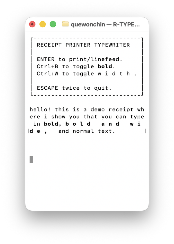 Screenshot of the program in action.