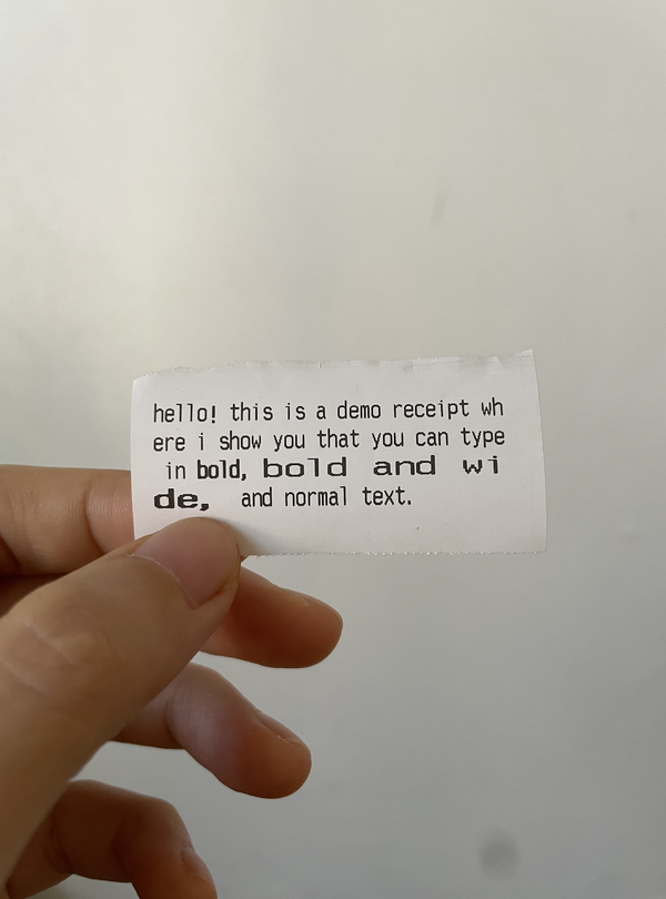 A printed receipt.